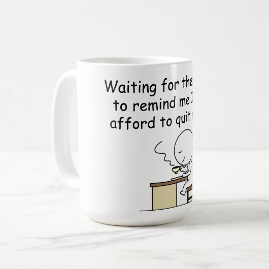 Wachten op de koffie koffiemok (Voorkant links)