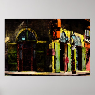 Wachten op de nacht in het Franse kwartaal Poster