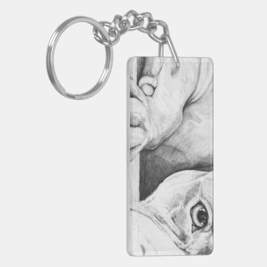 Wachten op de patiënt (hartstieren) sleutelhanger (Voorkant Links)