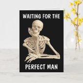 WACHTEN OP DE PERFECT MAN SKELETON FUNNY KAARTEN (Gele Bloem)