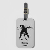 Wachten op de Puck - Hockey Player Bagagelabel (Voorkant (verticaal))