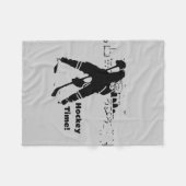 Wachten op de Puck - Hockey Player Fleece Deken (Voorkant (Horizontaal))