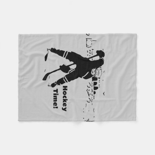 Wachten op de Puck - Hockey Player Fleece Deken (Voorkant (Horizontaal))