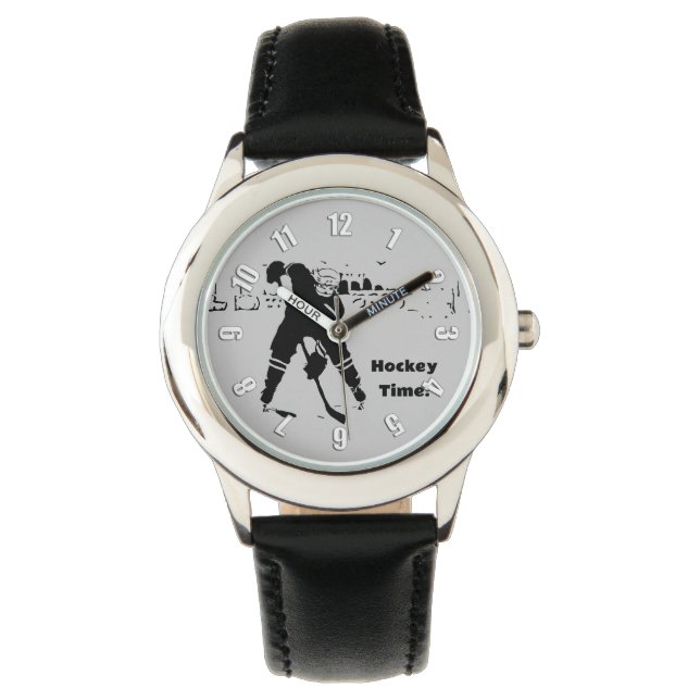 Wachten op de Puck - Hockey Player Horloge (Voorkant)