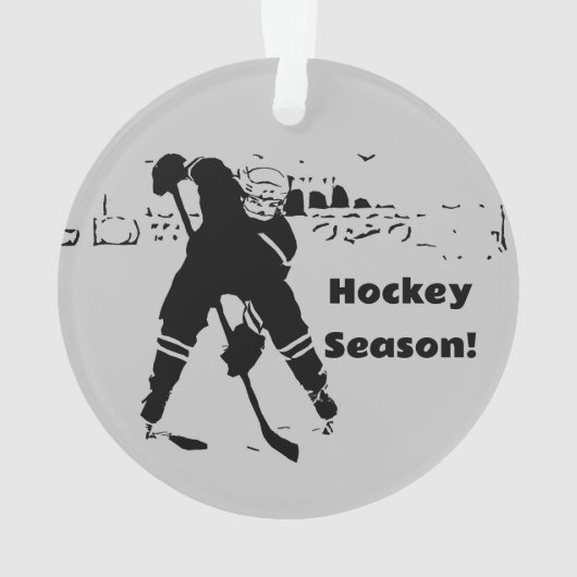 Wachten op de Puck - Hockey Player Ornament (achterkant)