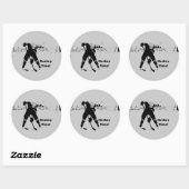 Wachten op de Puck - Hockey Player Ronde Sticker (Vel)