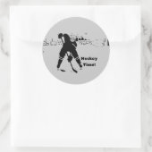 Wachten op de Puck - Hockey Player Ronde Sticker (Tas)