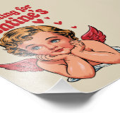 Wachten op de retro Baby Cupid liefde van Valentij Foto Afdruk (Hoek)