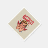 Wachten op de retro Baby Cupid liefde van Valentij Servet (Hoek)