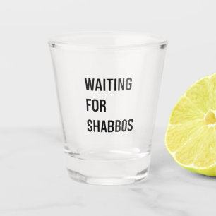 Wachten op de Shabbos Chanoeka Joodse Grappig Shot Glas