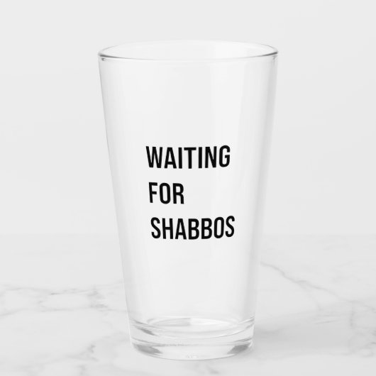 Wachten op de Shabbos Hanukkah Joods Funny Glas (Voorkant)