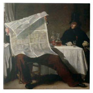 Wachten op de Times, 1831 (olie op canvas) Tegeltje