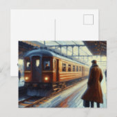 Wachten op de trein, Briefkaart (Voorkant / Achterkant)