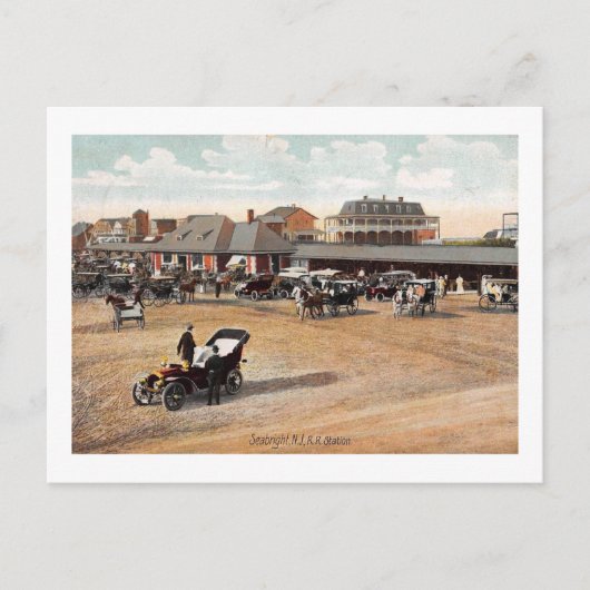 Wachten op de trein, Zee Bright, NJ 1907  Briefkaart (Voorkant)