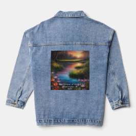 Wachten op de zonsverduistering Voeg tekst Voorjaa Denim Jacket