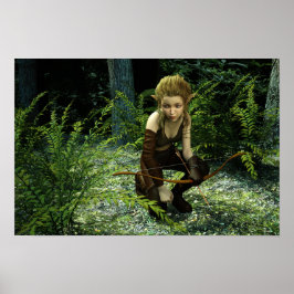 Wachten op digitale kunst poster