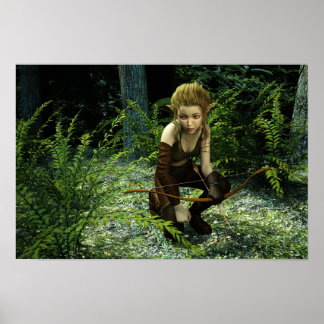 Wachten op digitale kunst poster