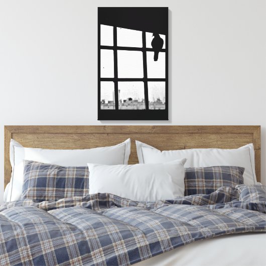 Wachten op duif canvas afdruk (Insitu (Slaapkamer))