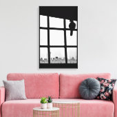 Wachten op duif canvas afdruk (Insitu (Woonkamer))