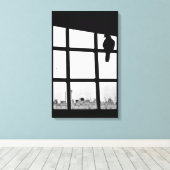 Wachten op duif canvas afdruk (Insitu (Houten vloer))