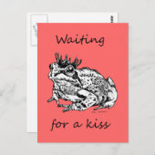 Wachten op een kus briefkaart (Voorkant / Achterkant)