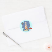 Wachten op een liefdesbrief ronde sticker (Envelop)