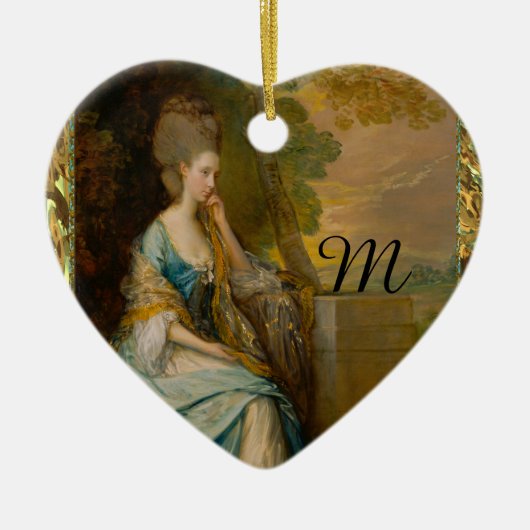 Wachten op een monogram keramisch ornament (Voorkant)