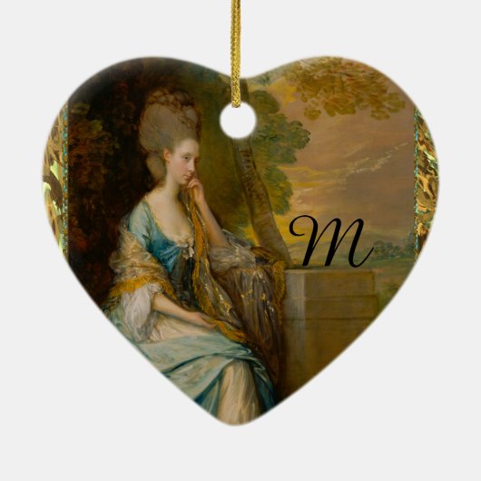 Wachten op een monogram keramisch ornament (Achterkant)