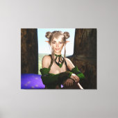 Wachten op een paddenstoel canvas digitale kunst (Voorkant)