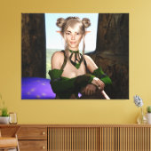 Wachten op een paddenstoel canvas digitale kunst (Insitu (Woonkamer))