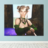 Wachten op een paddenstoel canvas digitale kunst (Insitu (Houten vloer))