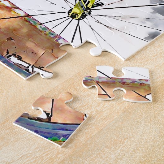 Wachten op een rijder legpuzzel (Zijkant)