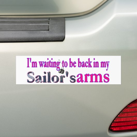 Wachten op een Sailor Bumpersticker (Op auto)