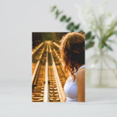 Wachten op een trein briefkaart (Staand voorkant)