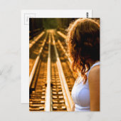 Wachten op een trein briefkaart (Voorkant / Achterkant)