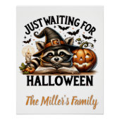 Wachten op gepersonaliseerde Halloween Raccoon Perfect Poster (Voorkant)