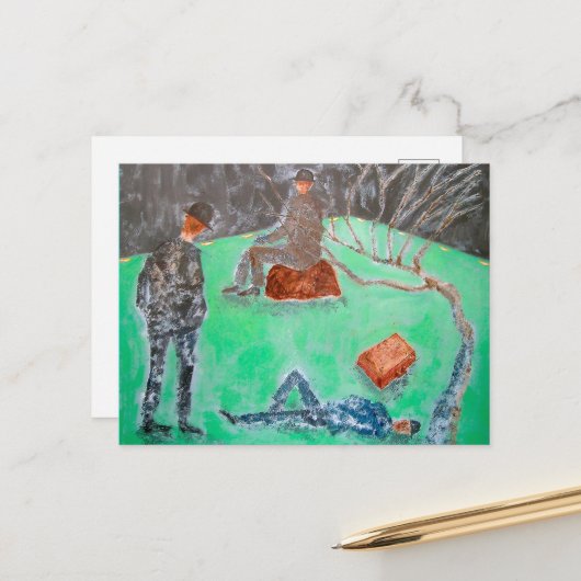 WACHTEN OP GODOT Briefkaart (Voorkant / Achterkant in situ)