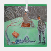 WACHTEN OP GODOT Glass Ornament (Achterkant)