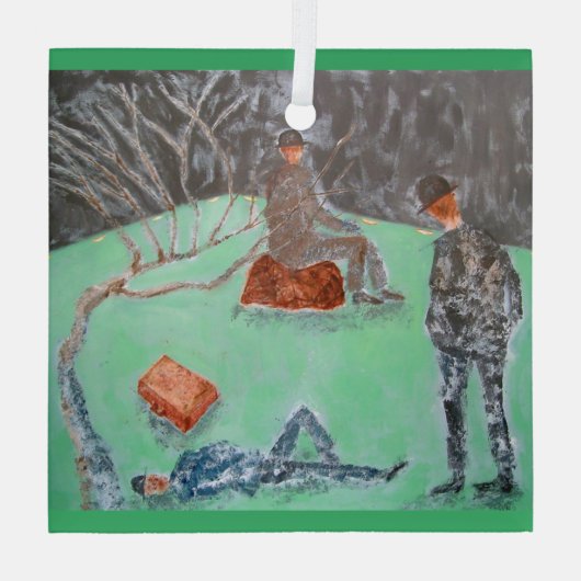 WACHTEN OP GODOT Glass Ornament (Achterkant)