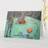 WACHTEN OP GODOT Jumbo Wenskaart Kaart (Gele Bloem)