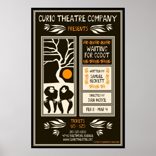 WACHTEN OP GODOT ~ Poster van Elizabeth Gallagher (Voorkant)