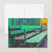 Wachten op Groene Park Benches Briefkaart (Voorkant / Achterkant)