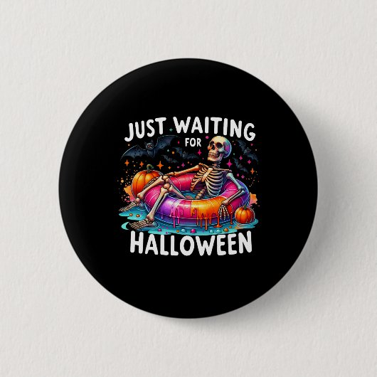 Wachten op Halloween 1 Ronde Button 5,7 Cm (Voorkant)