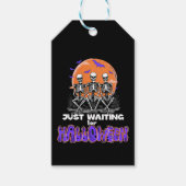 Wachten op Halloween, aftellen skelet Cadeaulabel (Voorkant)