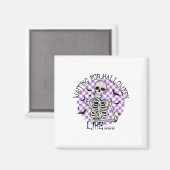 Wachten op Halloween als grappig skelet Spooky H Magneet (Voorkant / Achterkant)