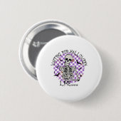 Wachten op Halloween als grappig skelet Spooky H Ronde Button 5,7 Cm (Voorkant /achterkant)