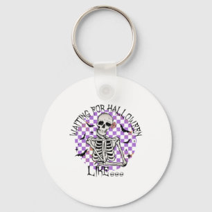 Wachten op Halloween als grappig skelet Spooky H Sleutelhanger