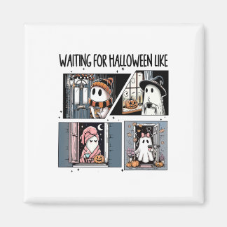 Wachten op Halloween als Schattigee Ghost Coffee H Magneet