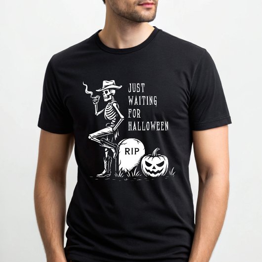 Wachten op Halloween Cowboy Skeleton T-shirt