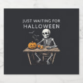 Wachten op Halloween | Fun Skeleton Bier Etiket (Enkel label)